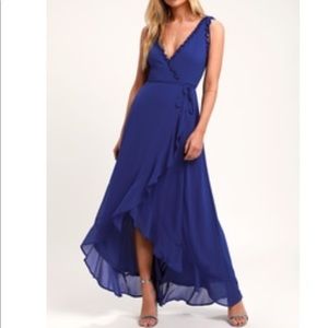 NWT lulus blue wrap dress size medium